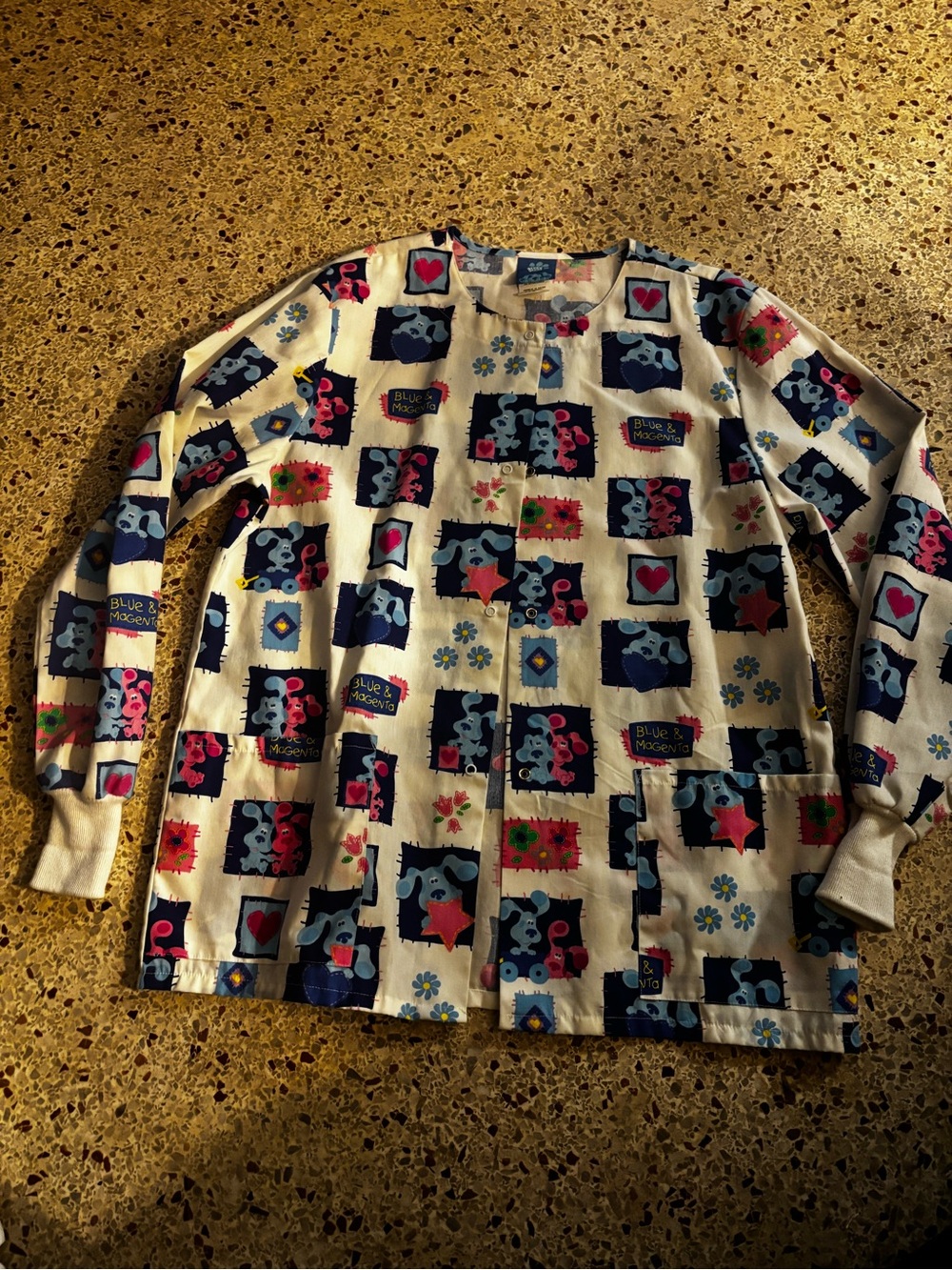 Vintage Blues clues character print snap jacket medium